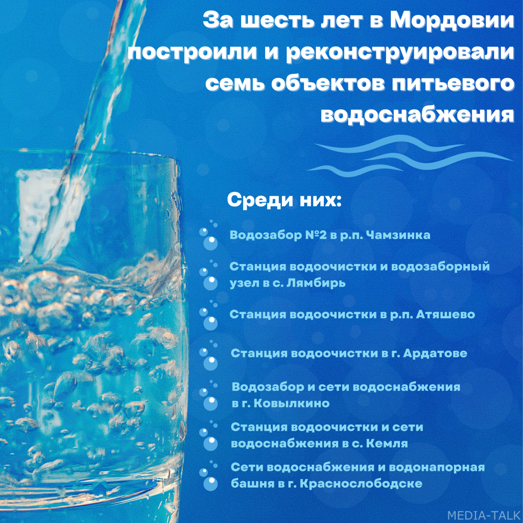 В Мордовии благодаря проекту «Чистая вода» жителей обеспечили качественной питьевой водой В Мордовии благодаря проекту «Чистая вода» жителей обеспечили качественной питьевой водой